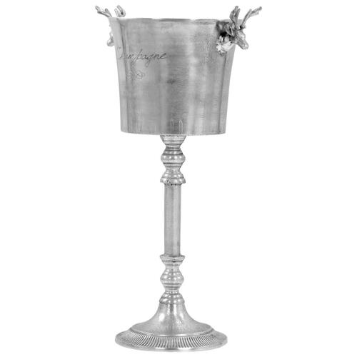 Champagnekøler massiv aluminium 39 x 29 x 71 cm sølvfarvet