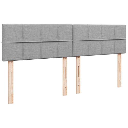 Ottoman seng med madras 160x200 cm stof lysegrå