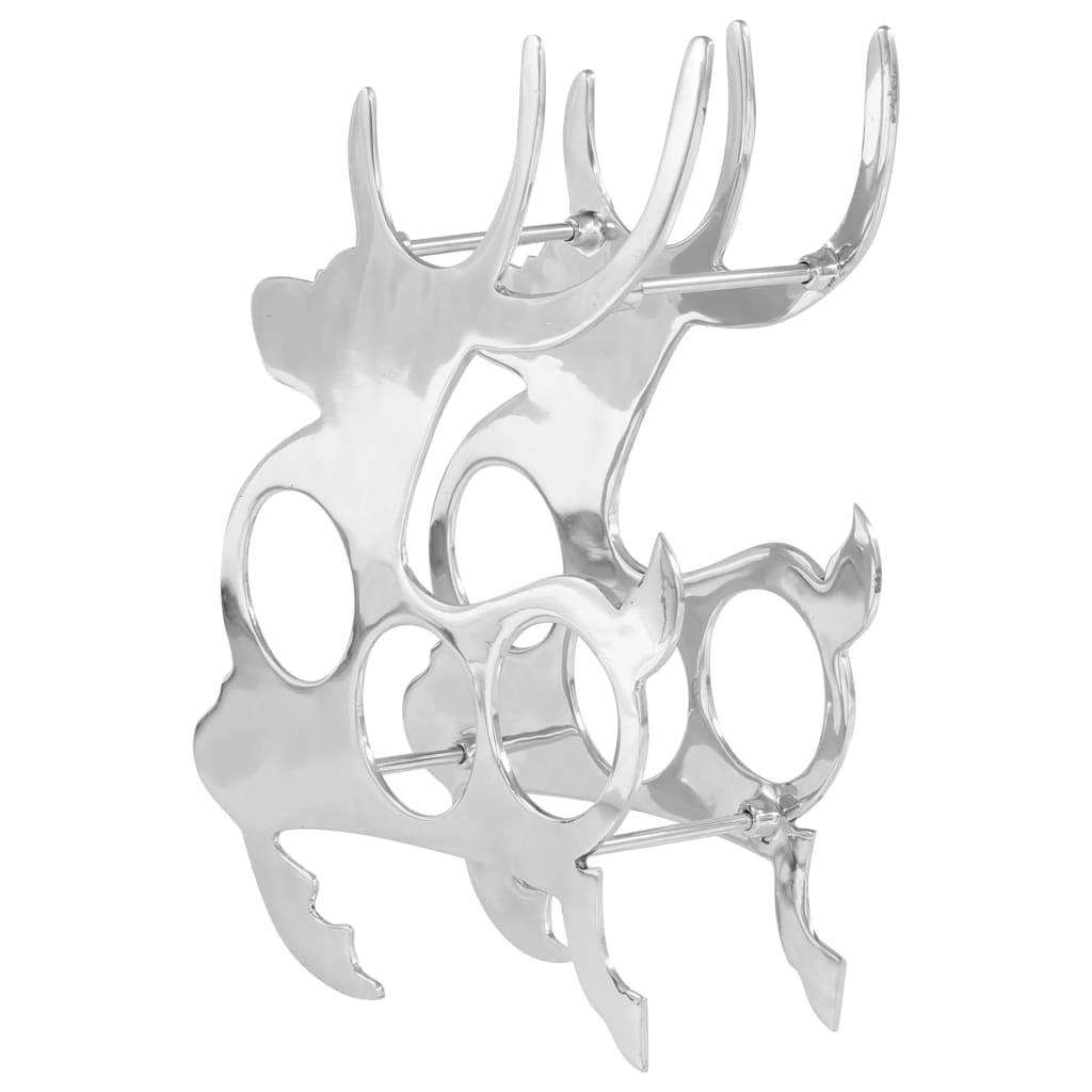 Vinreol massiv aluminium 33 x 14 x 54 cm sølvfarvet