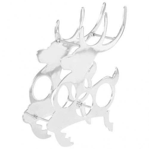 Vinreol massiv aluminium 33 x 14 x 54 cm sølvfarvet
