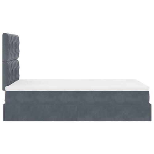 Osmannisk sengeramme med madrasser 120x190 cm fløjl mørkegrå
