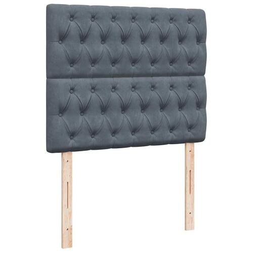 Osmannisk sengeramme med madrasser 120x190 cm fløjl mørkegrå