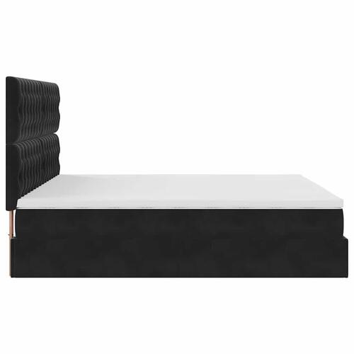 Osmannisk sengeramme med madrasser 180x200 cm fløjl sort
