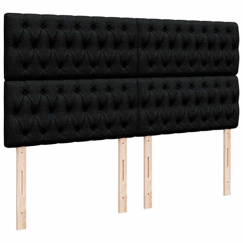Osmannisk sengeramme med madrasser 180x200 cm fløjl sort