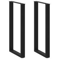 Sofabordben U-formet 2 stk. 60x(110-111) cm stål sort