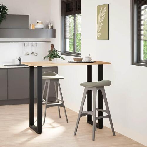 Sofabordben U-formet 2 stk. 60x(110-111) cm stål sort