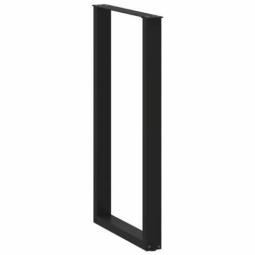 Sofabordben U-formet 2 stk. 60x(110-111) cm stål sort