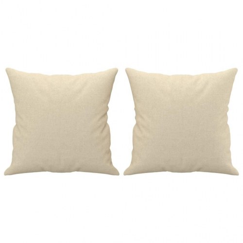 3-personers sofa med pyntepuder - stof, cremefarvet, 198 cm