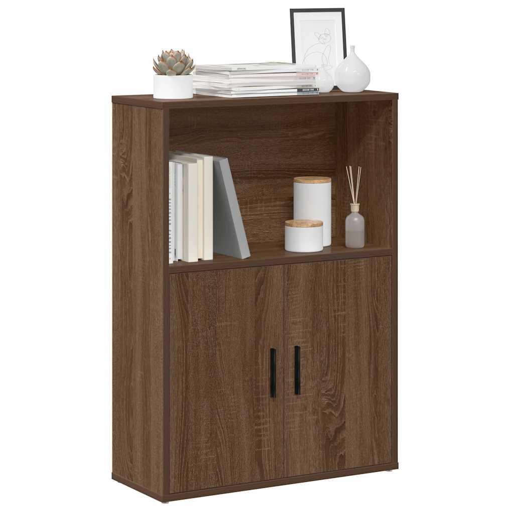 Bogreol 60x24x85 cm konstrueret træ brun egetræsfarve