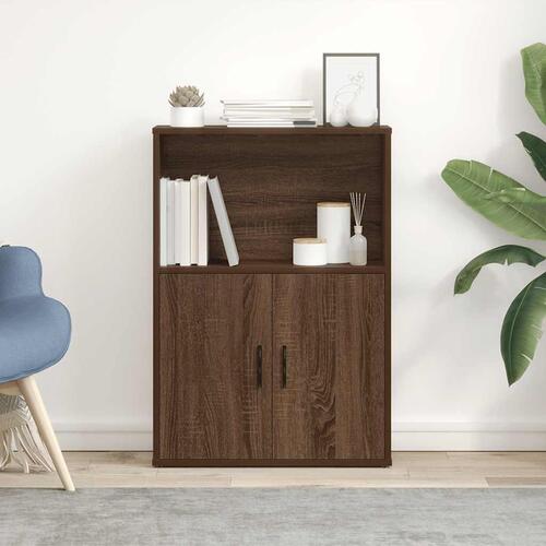 Bogreol 60x24x85 cm konstrueret træ brun egetræsfarve