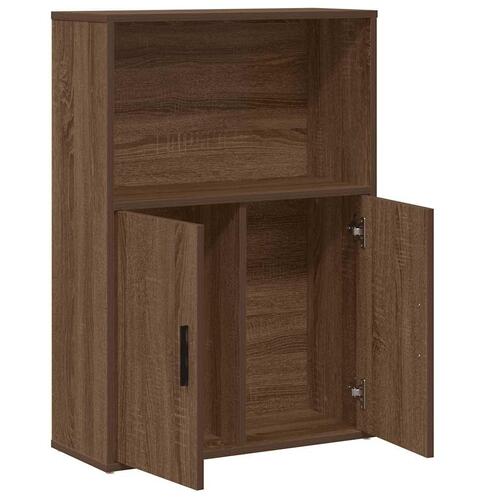 Bogreol 60x24x85 cm konstrueret træ brun egetræsfarve