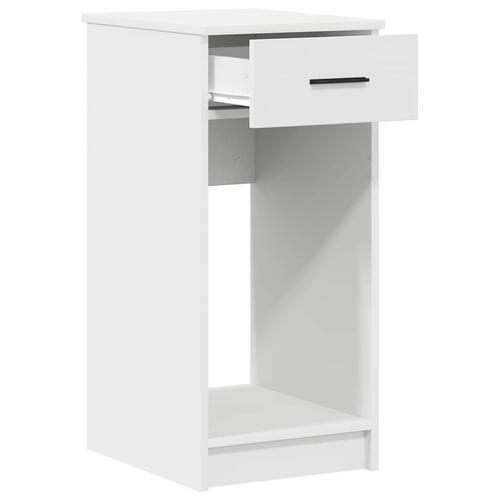Computertårnstativ med skuffe 35x45x77 cm hvid