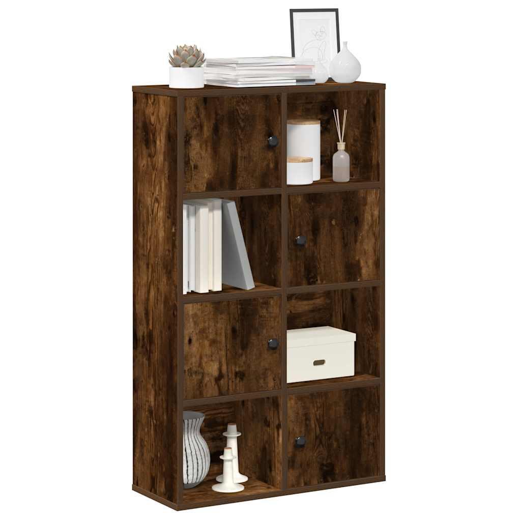Bogreol 60x24x101,5 cm konstrueret træ røget egetræsfarve