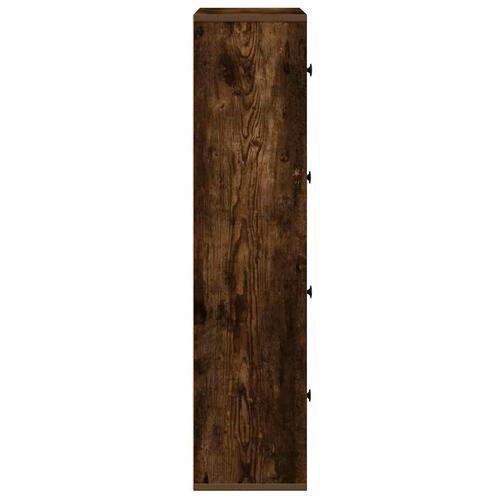 Bogreol 60x24x101,5 cm konstrueret træ røget egetræsfarve