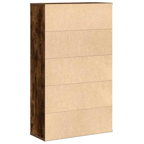 Bogreol 60x24x101,5 cm konstrueret træ røget egetræsfarve
