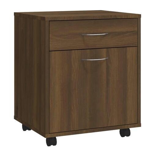 Rullebord 45x38x54 cm konstrueret træ brun egetræsfarve