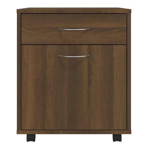 Rullebord 45x38x54 cm konstrueret træ brun egetræsfarve