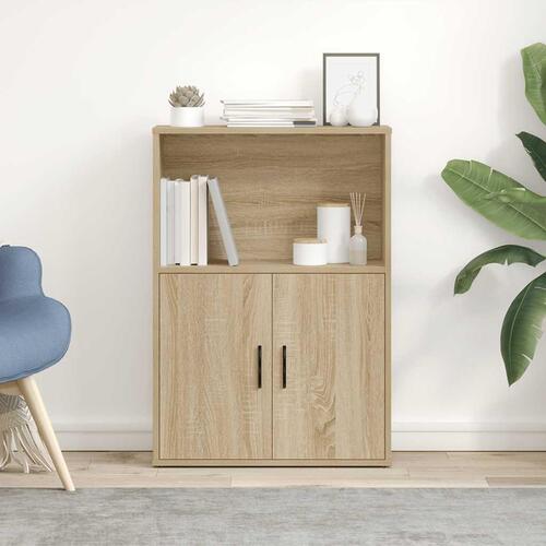 Bogreol 60x24x85 cm konstrueret træ sonoma-eg