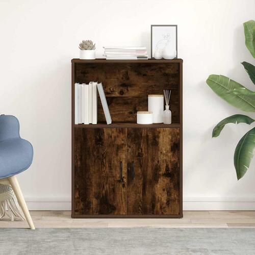 Bogreol 60x24x85 cm konstrueret træ røget egetræsfarve