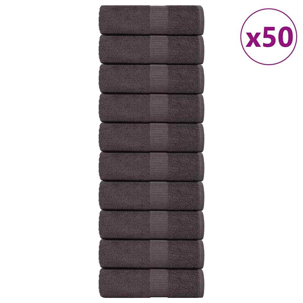 Håndklæder 50 stk. 30x30 cm 360 g/m² 100 % bomuld antracitgrå