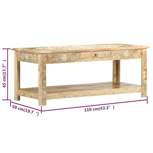 Sofabord 110 x 50 x 45 cm håndmalet massivt mangotræ