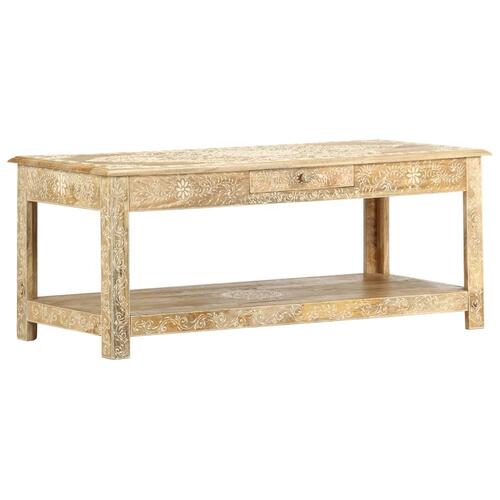 Sofabord 110 x 50 x 45 cm håndmalet massivt mangotræ