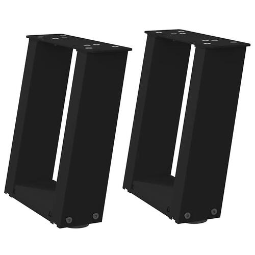 Sofabordben U-formet 2 stk 30x(30-31) cm stål sort