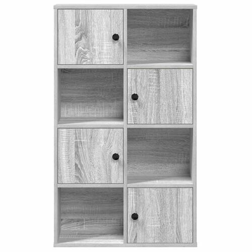Bogreol 60x24x101,5 cm konstrueret træ grå sonoma-eg