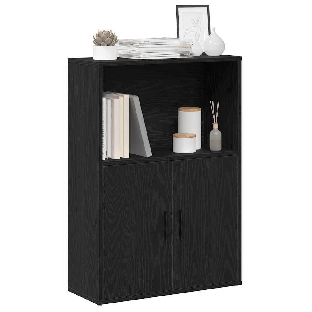 Bogreol 60x24x85 cm konstrueret træ sort-eg