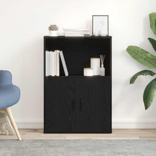 Bogreol 60x24x85 cm konstrueret træ sort-eg