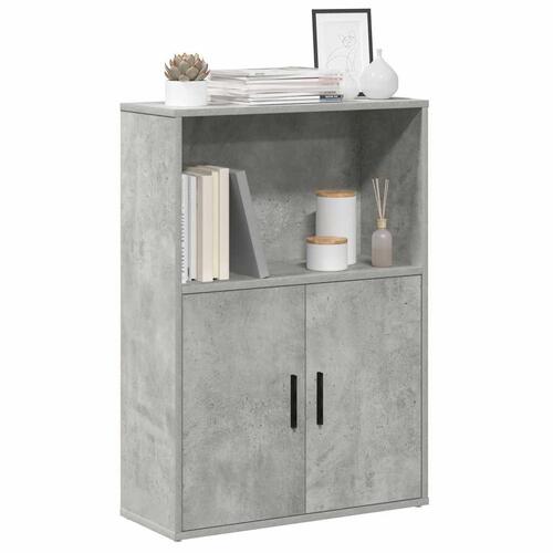 Bogreol 60x24x85 cm konstrueret træ betongrå