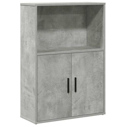 Bogreol 60x24x85 cm konstrueret træ betongrå