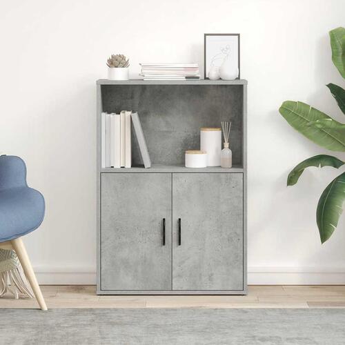 Bogreol 60x24x85 cm konstrueret træ betongrå