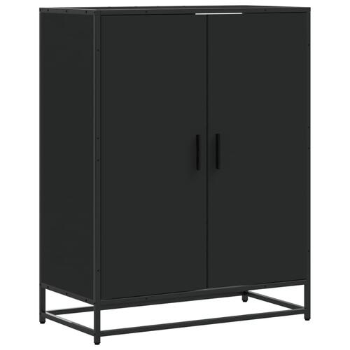 Skoskab 75x38x97,5 cm konstrueret træ og metal sort