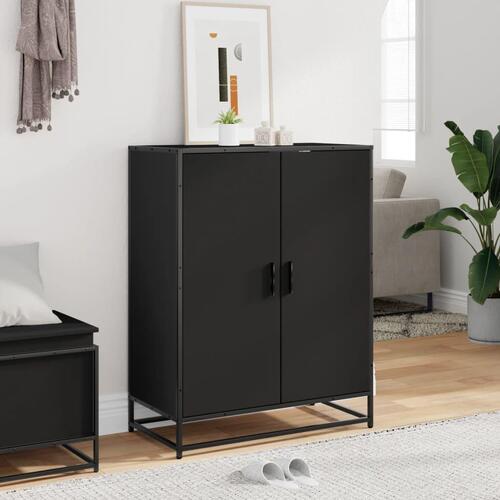 Skoskab 75x38x97,5 cm konstrueret træ og metal sort