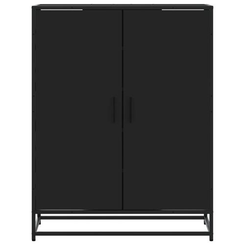 Skoskab 75x38x97,5 cm konstrueret træ og metal sort