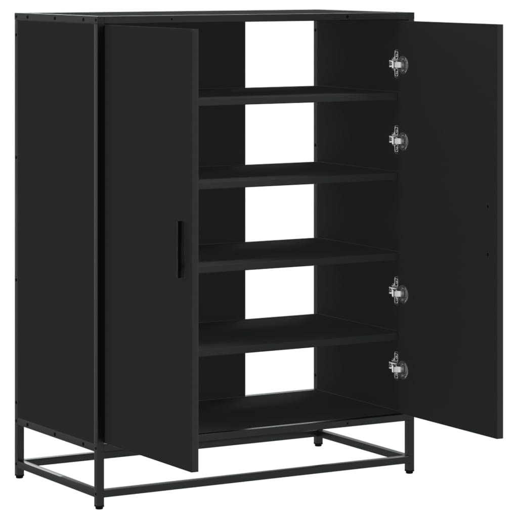 Skoskab 75x38x97,5 cm konstrueret træ og metal sort