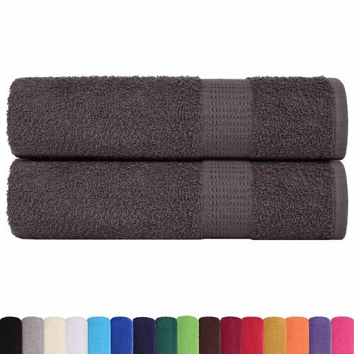 Håndklæder 2 stk. 50x100 cm 360 g/m² 100 % bomuld antracitgrå