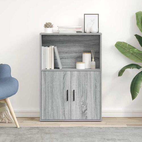 Bogreol 60x24x85 cm konstrueret træ grå sonoma-eg