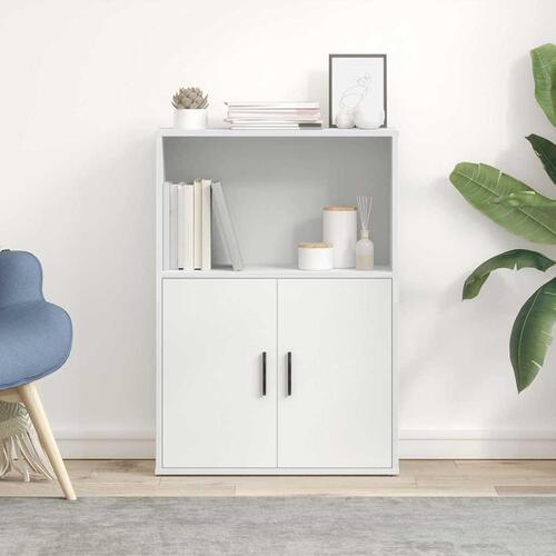 Bogreol 60x24x85 cm konstrueret træ hvid