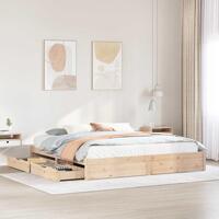 Sengeramme uden madras 180x200 cm massivt fyrretræ