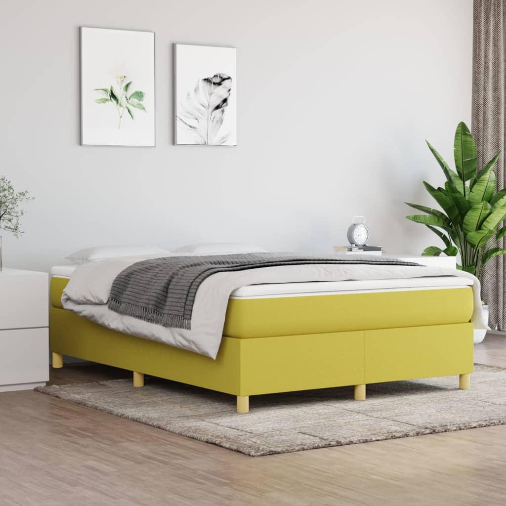Sengeramme uden madras Grøn 140x190 cm Stof