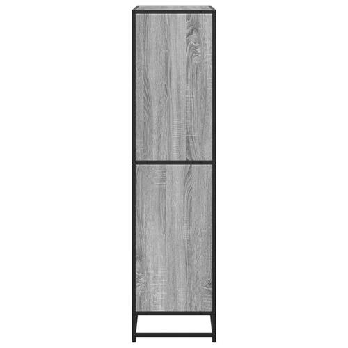 Bogreol 80,5x35x139 cm konstrueret træ grå sonoma-eg