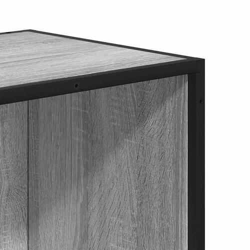 Bogreol 80,5x35x139 cm konstrueret træ grå sonoma-eg