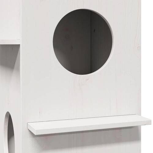 Kattehus 43x43x60 cm massivt fyrretræ hvid
