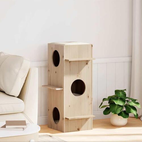 Kattehus 43x43x90 cm massivt fyrretræ