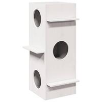 Kattehus 43x43x90 cm massivt fyrretræ hvid