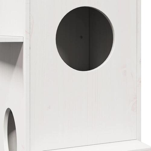 Kattehus 43x43x90 cm massivt fyrretræ hvid