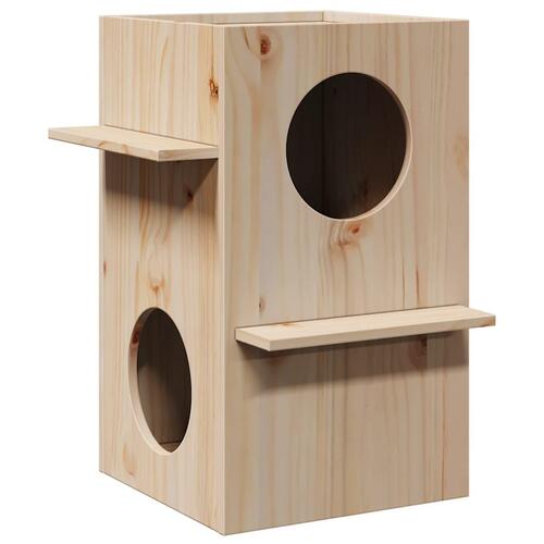 Kattehus 43x43x60 cm massivt fyrretræ