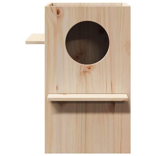 Kattehus 43x43x60 cm massivt fyrretræ